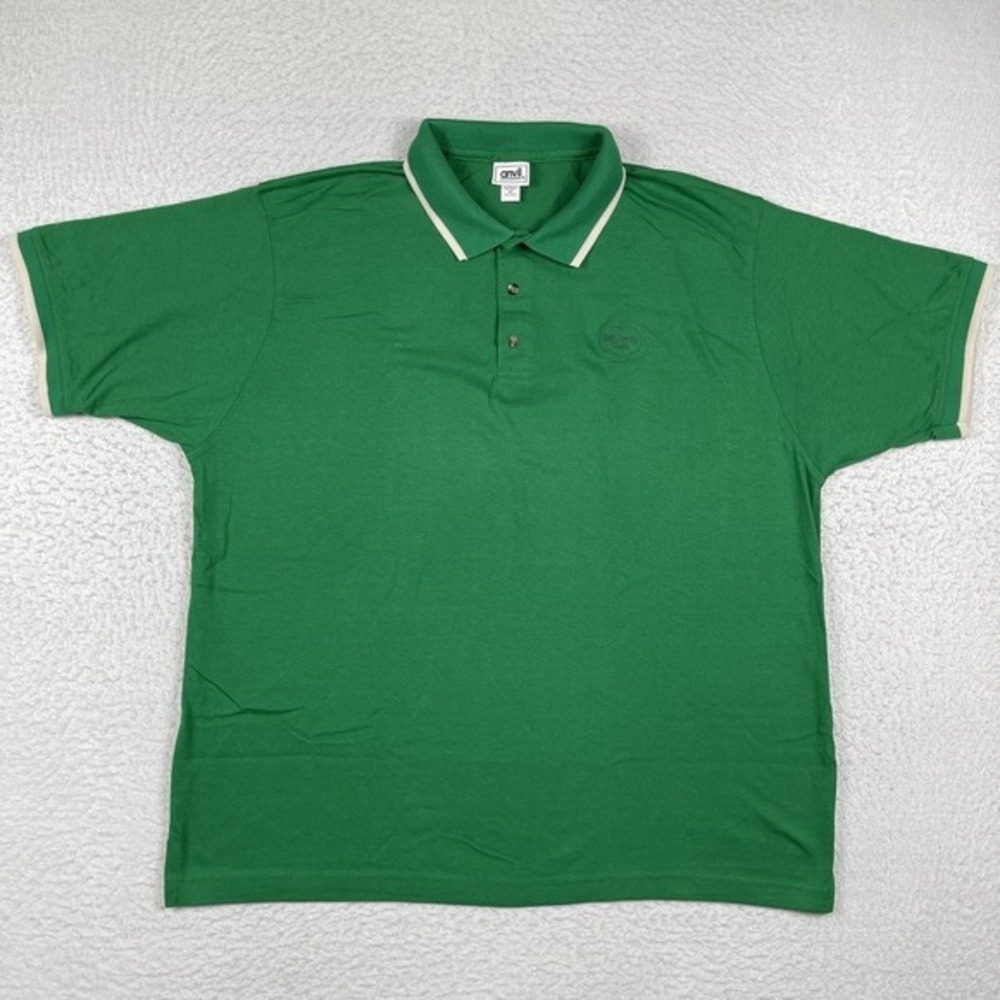 Del Monte Polo Shirt Mens 2X Green Vintage VTG Workwear Travel Golfer Office